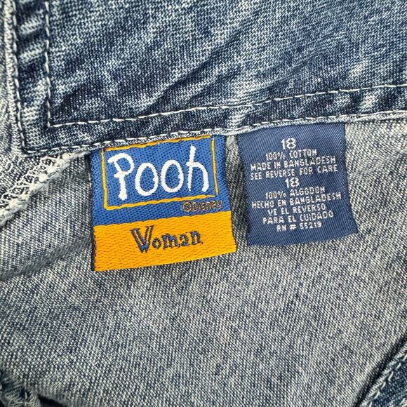 Vintage Disney Pooh & Friends Overalls Denim Jean Bib 90s Y2K Women’s Size 18 - Picture 10 of 10